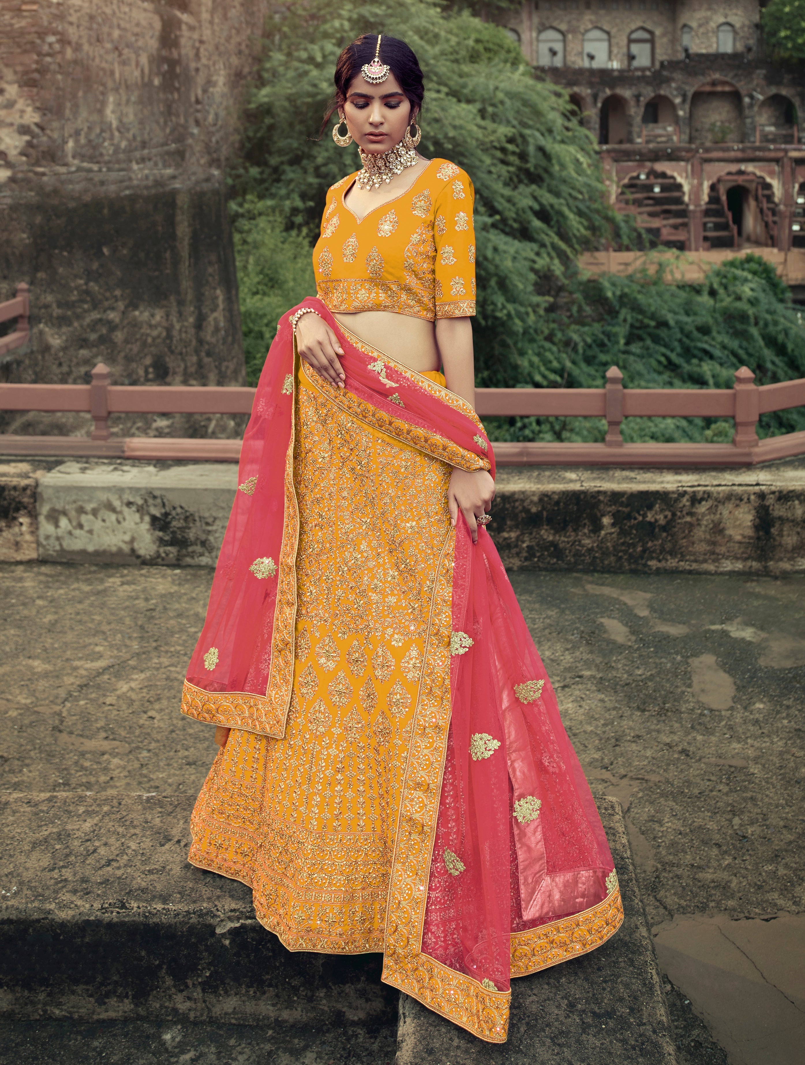 pink-heavy-embroidered-satin-lehenga-choli-rich-net-dupatta