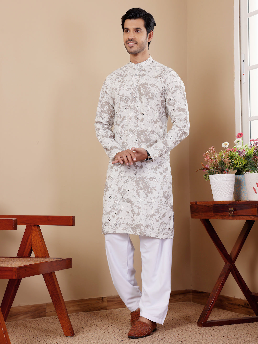 Light Green Tie Dye Viscose Kurta Set