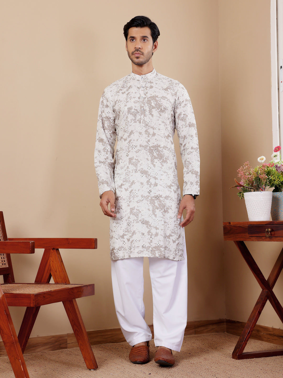 Light Green Tie Dye Viscose Kurta Set
