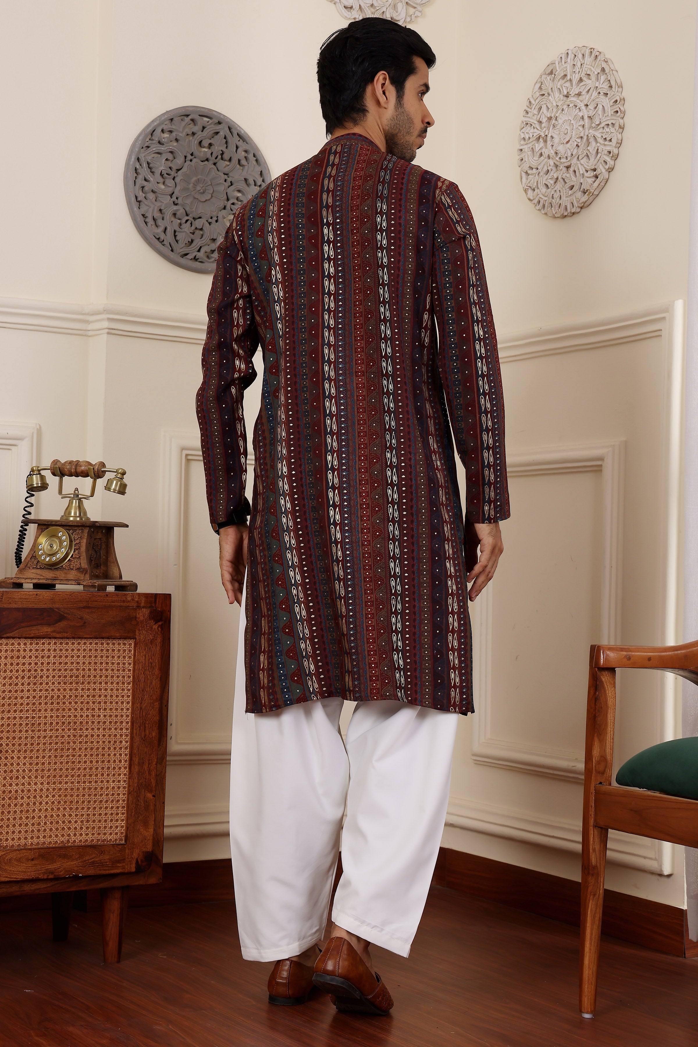Multicolor Readymade Kurta Pajama Set – Modal Silk & Art Silk