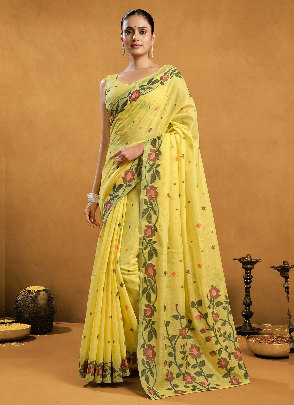 sunlit-charm-yellow-jamdani-saree