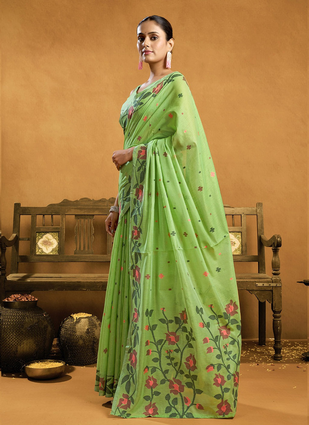 spring-vine-green-jamdani-saree
